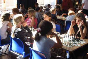 Megafinal - girls chatting before games start