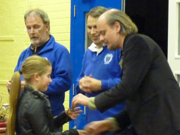 GM Stuart Conquest presents the prizes at GP4